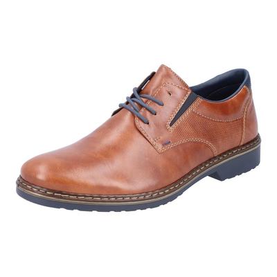 Schnürschuh RIEKER, Herren, Gr. 40, braun (cognac), Synthetik, Schuhe Schnürschuh, mit Stretcheinsatz, Freizeitschuh, Halbschuh, Schnürschuh