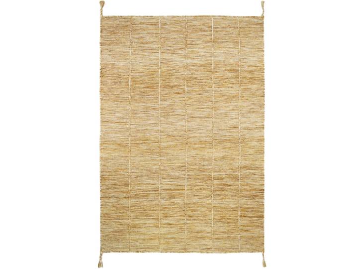 Teppich Davin braun Streifen Wolle 120 x 170 cm