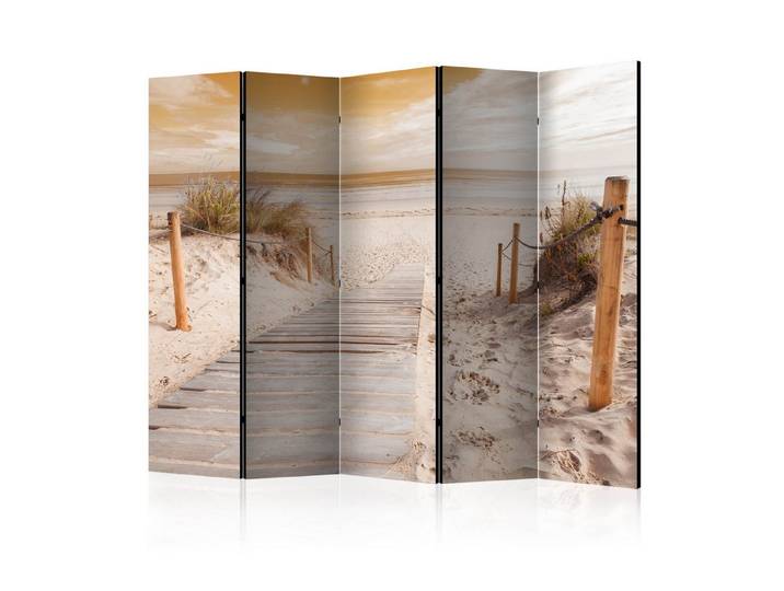 Muralo Paravent 5-teilig Raumteiler klappbar Strand mit Meerblick (Packung, 1 St., 225x172 cm), 3 Varianten, für das Schlafzimmer, das Wohnzimmer