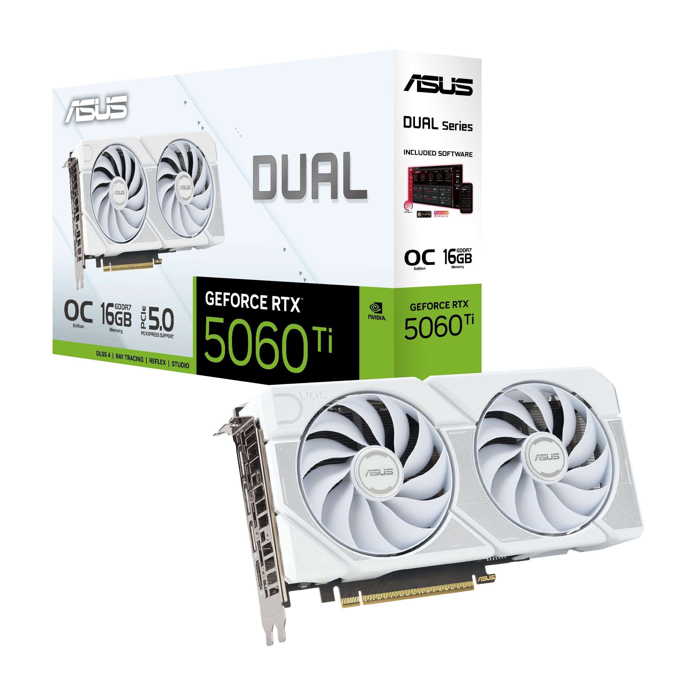 ASUS DUAL GeForce RTX 5060Ti DUAL-RTX5060Ti-O16G-WHITE Grafikkarte 16 GB