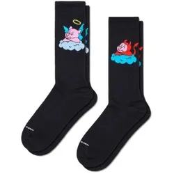 Happy socks 2P Good Pig Bad Pig Sneaker Sock Schwarz gemustert Gr 36/40