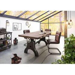 Esstisch Mango 160x90x80-101 höhenverstellbar natur geölt Manchester #101