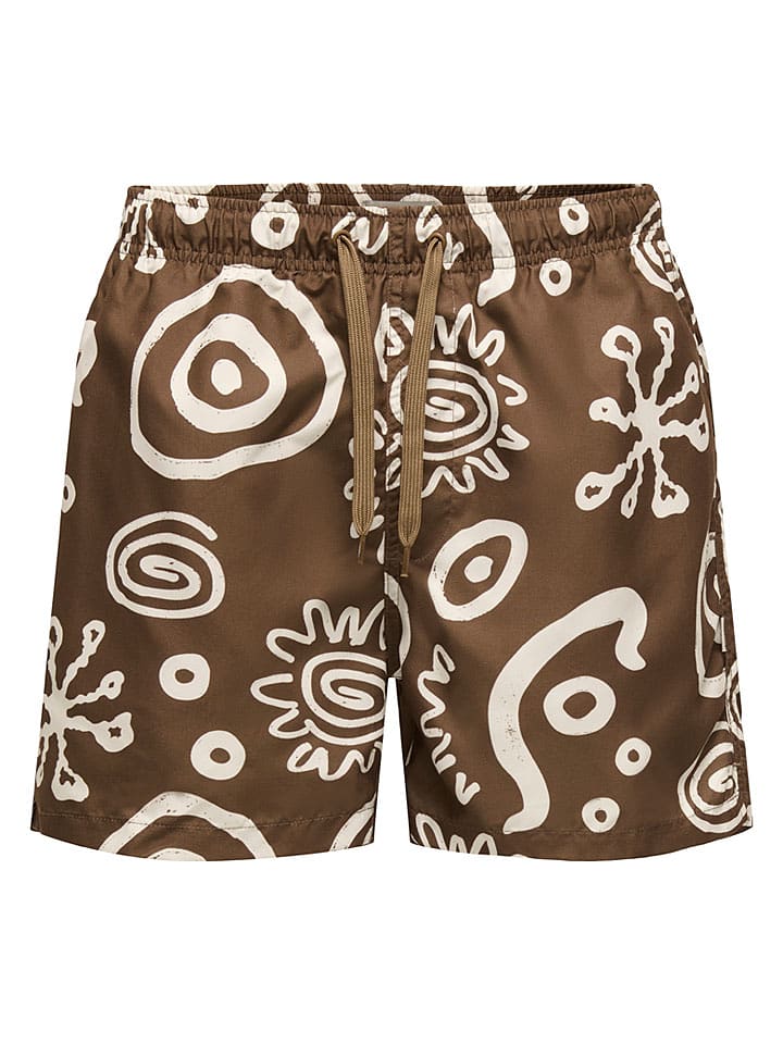 ONLY & SONS Badeshorts "Onsprint" in Braun - M