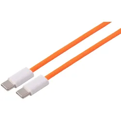 USB-C Ladekabel, 2.0, 240W, orange, Textil, 3m