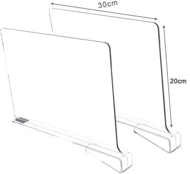 Useful Little Things Transparent Closet Shelf Dividers Wardrobe And Cabinet Organizer Set 2pcs