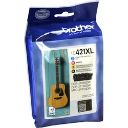 4 Brother Tinten LC-421XLVAL Multipack KCMY