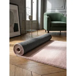 Läufer Hochflor Puderrosa 80x300 cm - ALDAN   Kadima Design