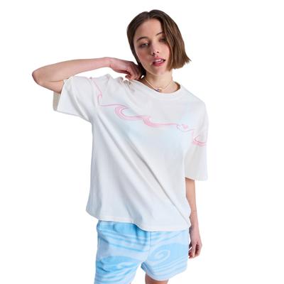 T-Shirt ROXY "Hangloose Placed", Damen, Gr. S, weiß (coconut milk), Obermaterial: 100% Baumwolle., Shirts T-Shirt