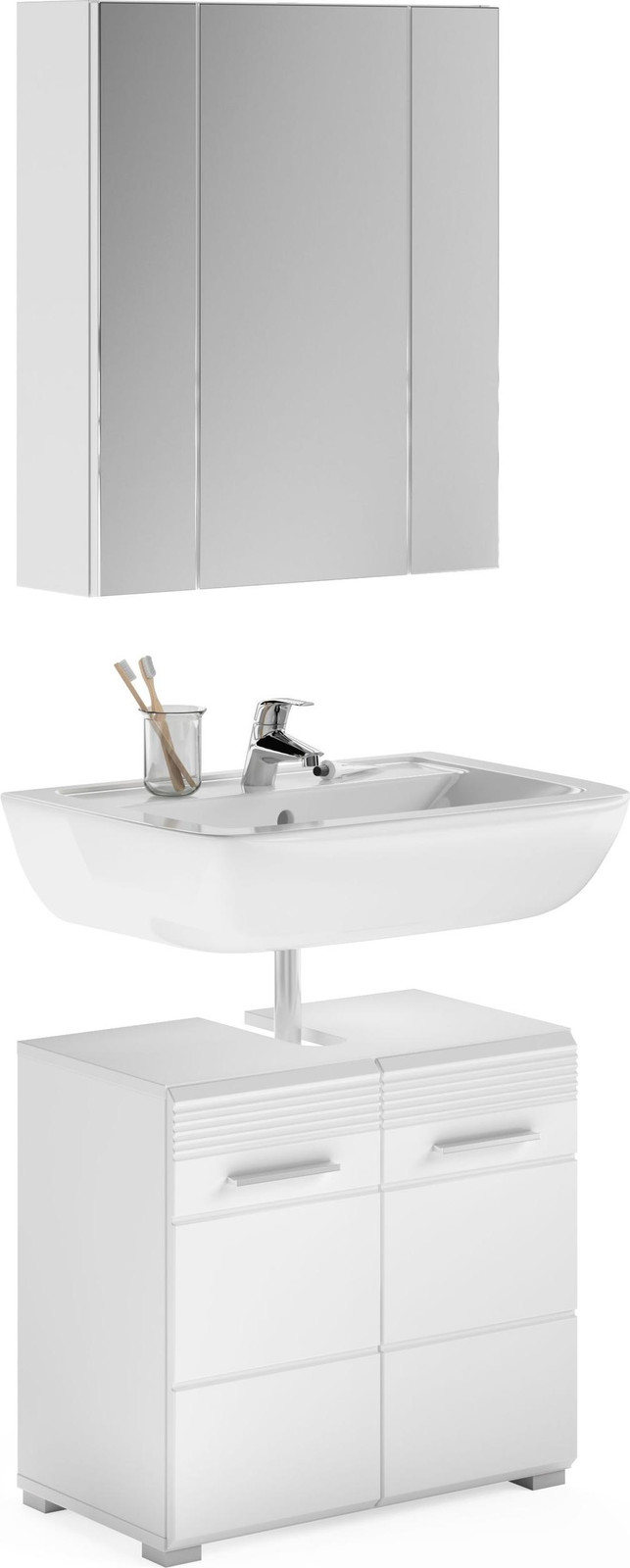 Linus badkamer L11 inclusief verlichting wit hoogglans