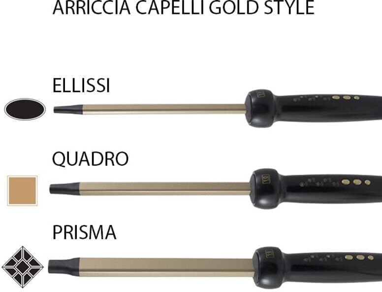 PIASTRA FERRO ARRICCIACAPELLI IN CERAMICA E TORMALINE ELLISSI PRISMA QUADRO GOLD STYLE MELCAP ELLISSI