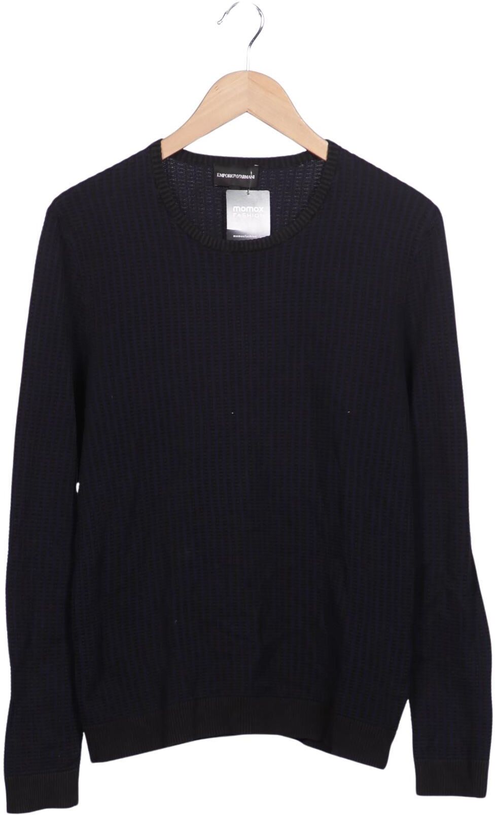 Giorgio Armani Emporio Armani Herren Pullover, Marineblau, Gr. L, Baumwolle / Lyocell / Synthetik - Second Hand
