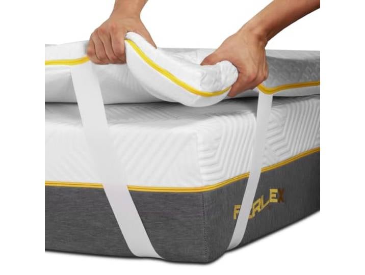 Ferlex - Viscoelastischer Topper Doppelseitig Winter - Sommer Höhe 5 cm Atmungsaktive und abnehmbare matratzenschoner (140x190)