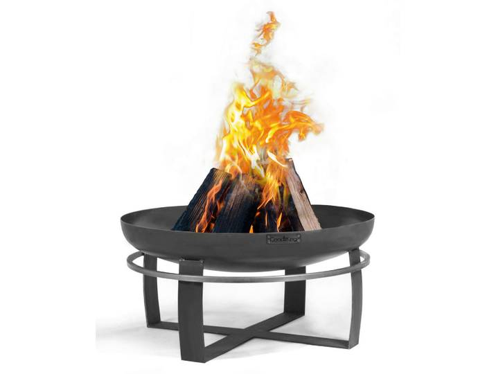 Feuerschale, Schwarz, Metall, rund, 36 cm, Tragegriffe, Freizeit & Co, Herbstartikel & Winterartikel