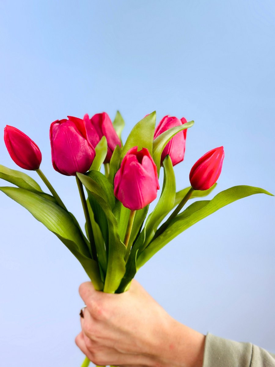 Kunst tulpen Hollandse Pracht fuchsia 30 cm
