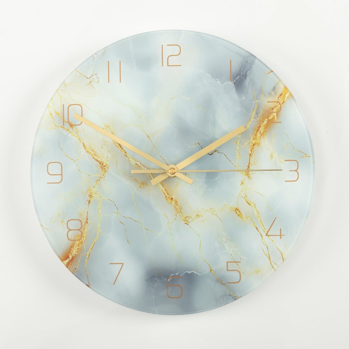 Cave & Garden Wandklok Modern Goud Marmer en Zwart - Diameter: 30 cm