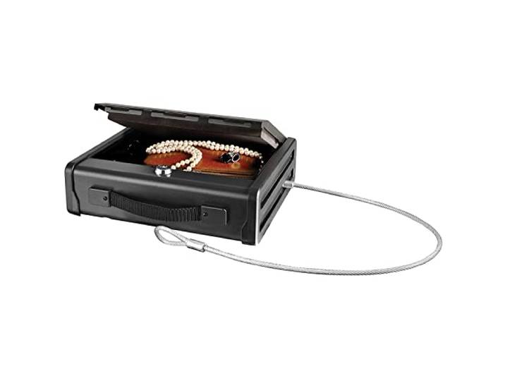 Master Lock Petit Coffre-fort à Clef avec Câble\, Idéal pour chéquiers\, argent liquide\, bijoux\, passeports\, etc.