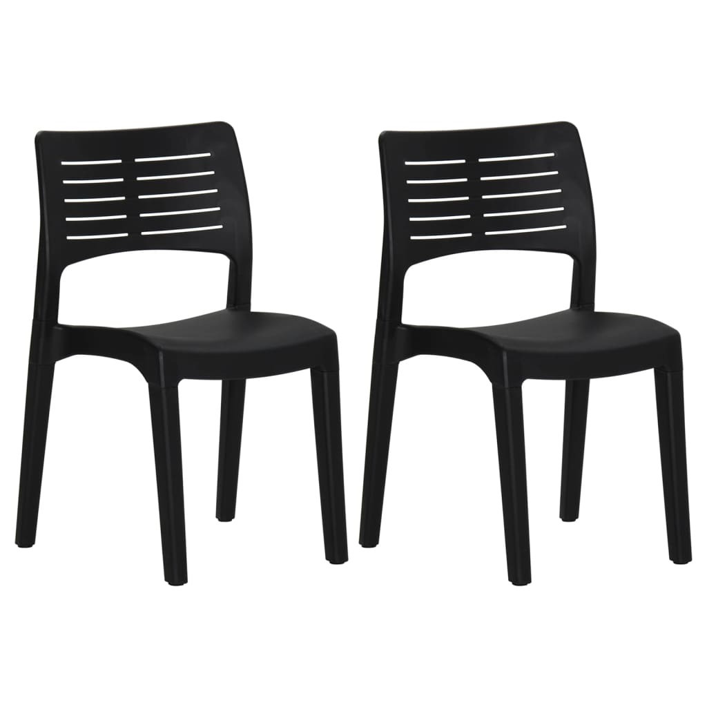 vidaXL Set van 2 Tuinstoelen, Antraciet, Stapelbaar