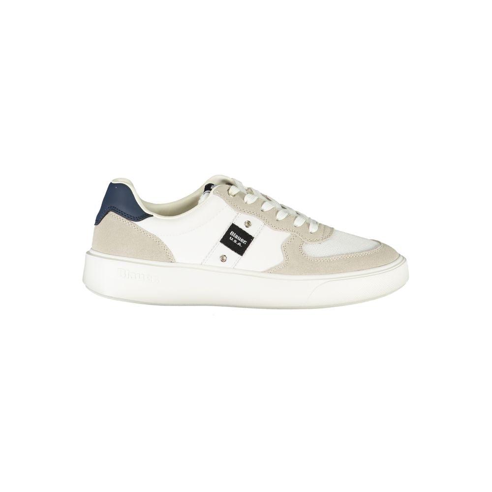 Blauer Weiße Leder Herren Sneaker