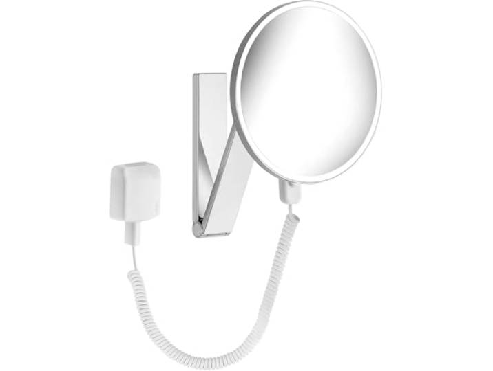 Keuco iLook_Move Miroirs grossissants avec éclairage\, Ronds\, Ø20cm\, chromés Grossissement 5 fois\, avec transformateur\, Made in Germany