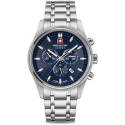 SWISS MILITARY HANOWA - AIRMAN FIRST CLASS - Chronograph - Metallarmband - silver - blue dial