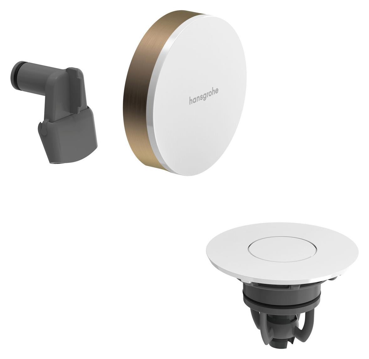 Hansgrohe Exafill afvoer- en overloopset, geborsteld bronzen wit hoogglans