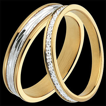 Edenly Promesse Duo-Trauringe â€“ WeiÃŸ- und Gelbgold â€“ 18 Karat