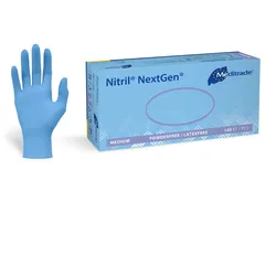 Meditrade Nitril Next Gen | Nitril Handschuhe | 100 Stück | Größe XL | hellblau