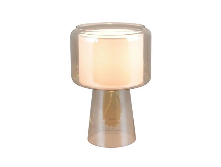 Lampe design en verre ambre
