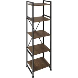 tectake Regal Manchester 47,5x34,5x151,5cm  Industrial Holz Dunkel, Rustikal