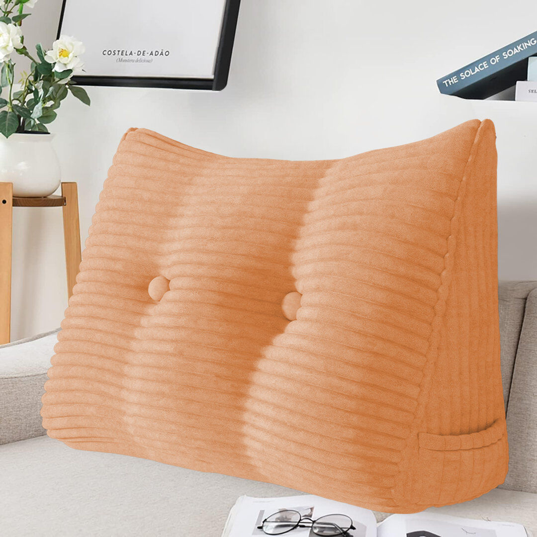 WOWMAX Corduroy Backrest Pillow Peach 50cm H x 80cm W