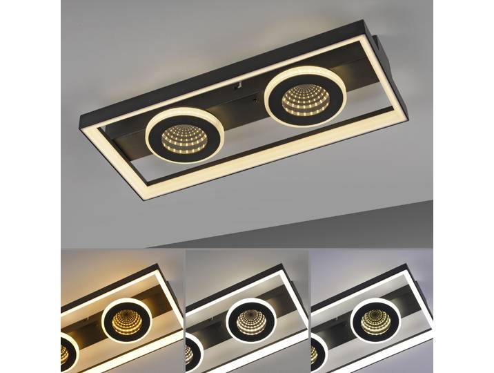 Paul Neuhaus plafonnier TRAFORO LBH 45x20x6.20 cm noir plafonnier