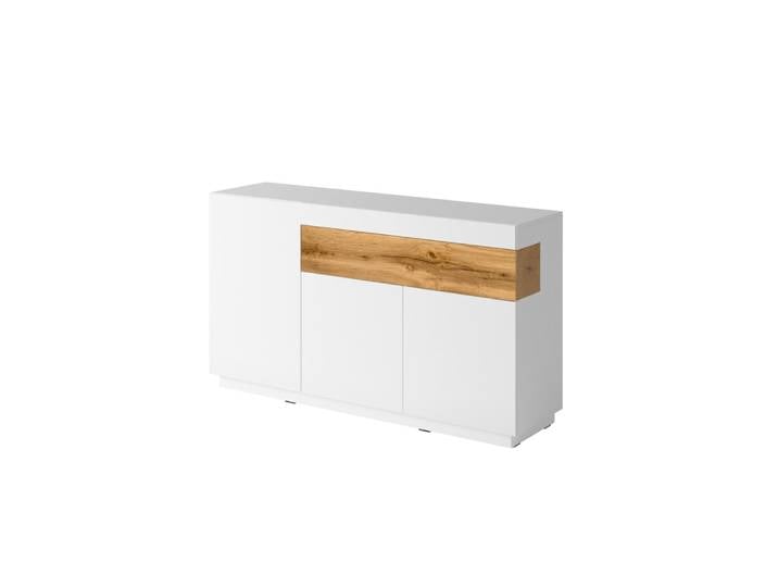 Buffet 3 portes 1 tiroir panneaux agglomérés blanc