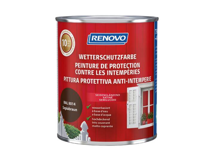 Renovo Wetterschutzfarbe Sepiabraun 0.75 l Seidenglanz