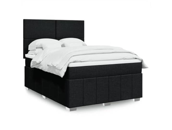 KGTKGTYER Boxspringbett 160x200 cm, Polsterbett Schwarz mit Matratze Inklusive Taschenfederkern, Höhenverstellbares Kopfteil, Robuster Stoffbezug