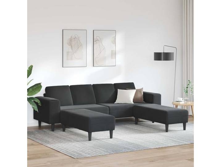 ZQQLVOO Wohnzimmer Couch 3 STK. Schwarz Polyester Strapazierfähig, Atmungsaktiv, Wetterbeständig, Sperrholzkorpus, Pflegeleicht