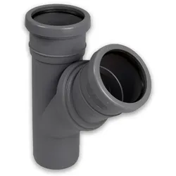 HT Abflussrohr Abzweigstücke einer Muffe (I/A) verstellbar 45-90°, Airfit (Ausführung: 70/70 mm)