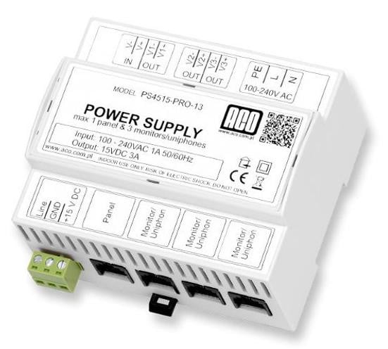 ACO Haustechnik ACO PS45-15-PRO-13 Voeding voor videoapparatuur, DIN-aansluiting, 15V, 3A