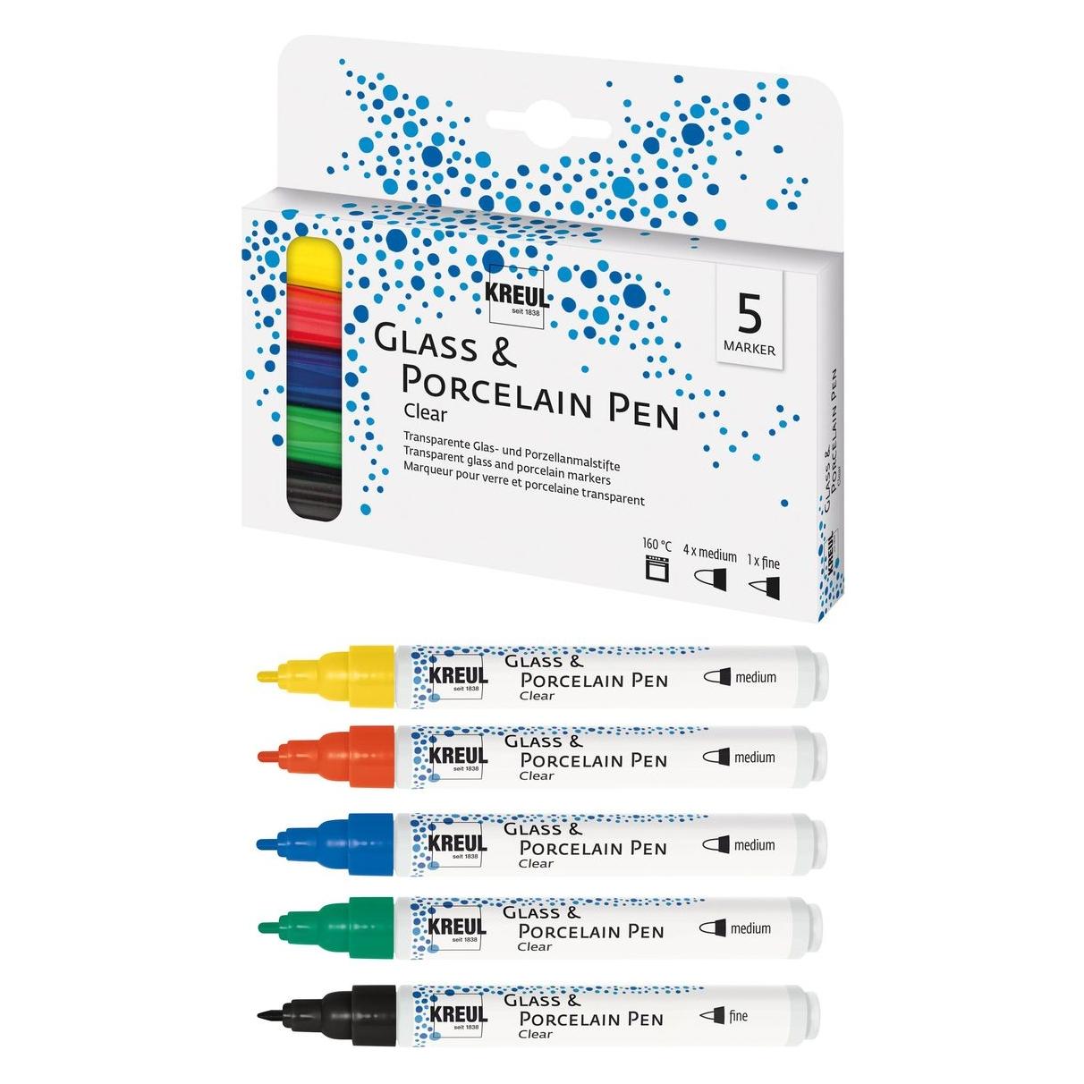 Kreul glass color pen, 5er-Set (5x) (42650)