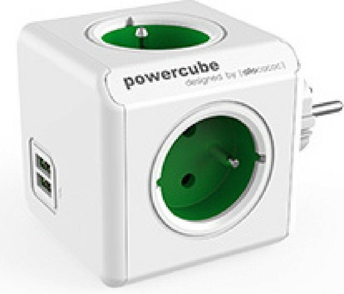 Designnest Allocacoc PowerCube Original USB Type E - 4 uitgangen - 2 USB - Groen