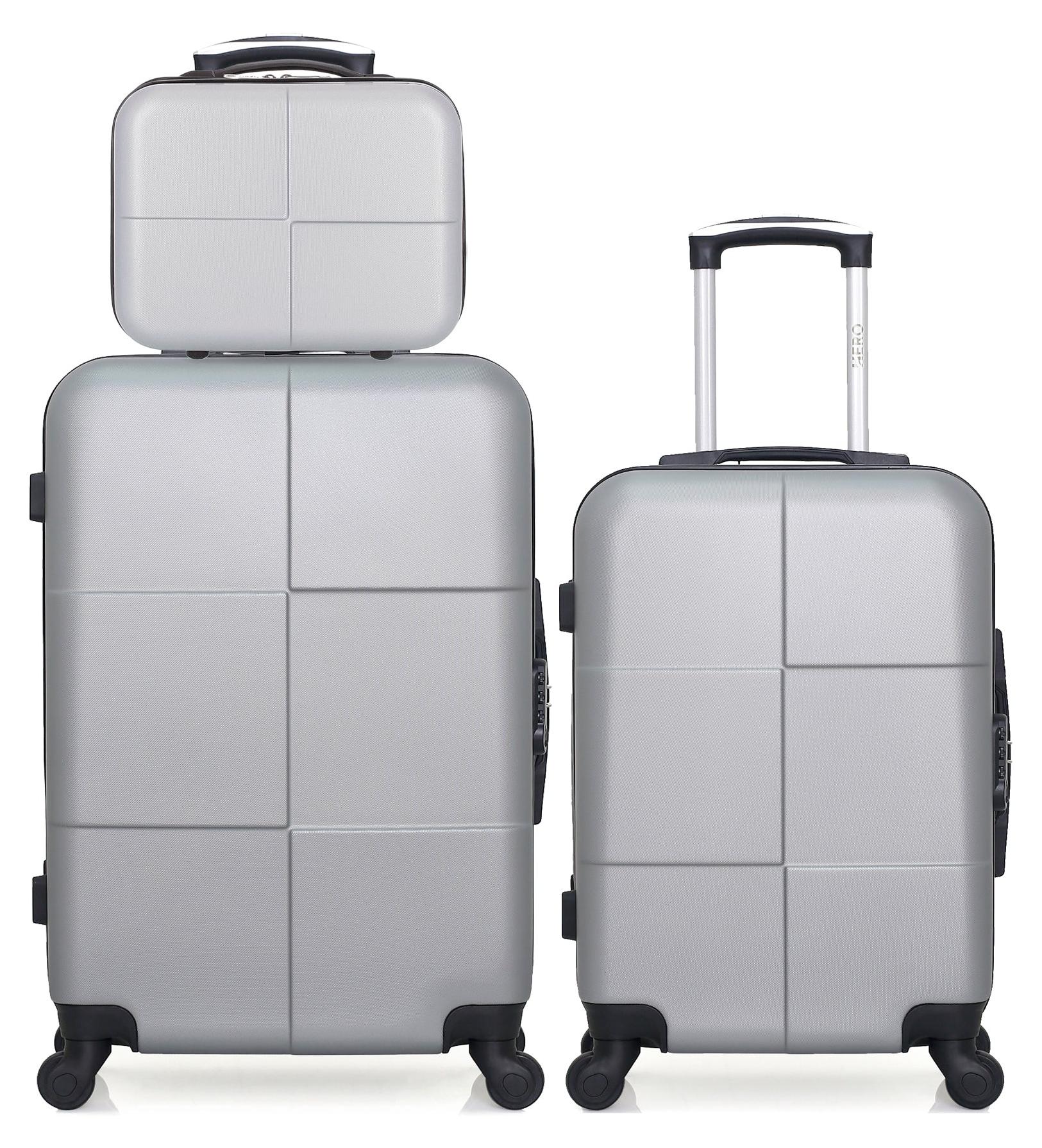 HERO - 3er-Set - Wochenendkoffer, Handgepäckkoffer und Kosmetikkoffer CORONADO