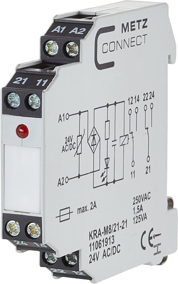 BTR NETCOM Koppelbaustein 2W KRA-M8/21-21 24AC/DC ; Metz Connect (11061913)