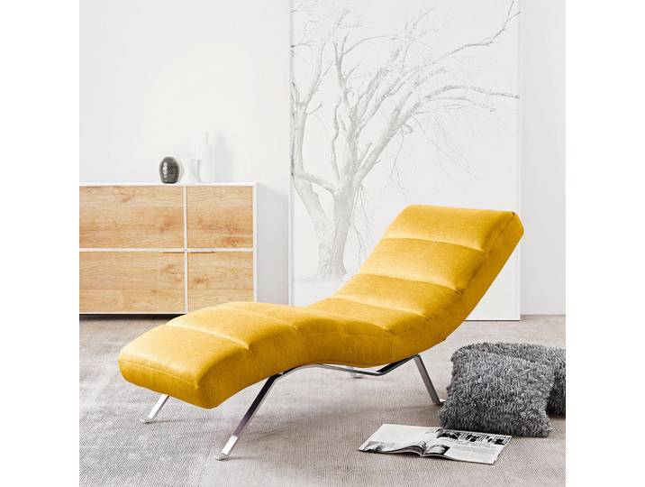 Livetastic Relaxliege Swing, Gelb, Metall, 1-Sitzer, 65x65x171 cm, Made in EU, Relaxfunktion, Rücken echt, Wohnzimmer, Sessel, Relaxliegen