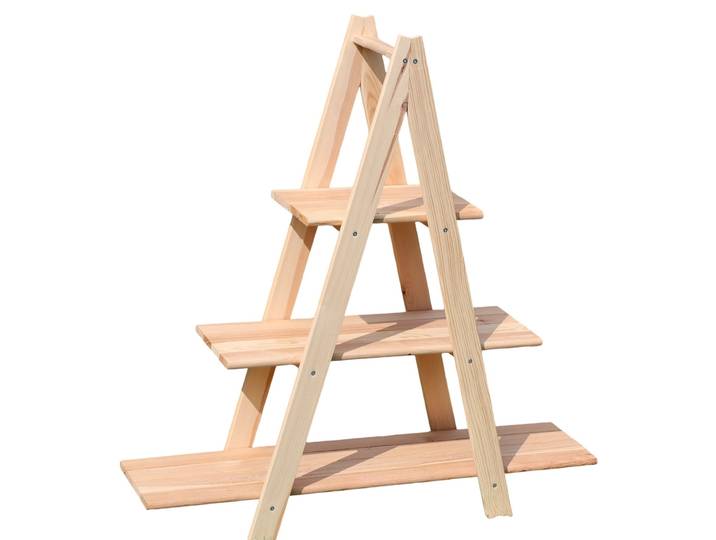 Blumenständer PROMADINO Blummentreppe , beige (natur), B:80cm H:100cm T:75cm, Holzwerkstoff, Pflanzgefäße, Blumenständer, mit Kästen, BxTxH: 80x75x100 cm