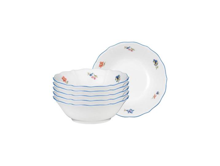 Seltmann Weiden Dessertschalen Sonate Nostalgie weiß ø 15,3 cm 6er Set, Weiß, Keramik, Rund, Geschirr, Schalen & Schüsseln, Dessertschalen