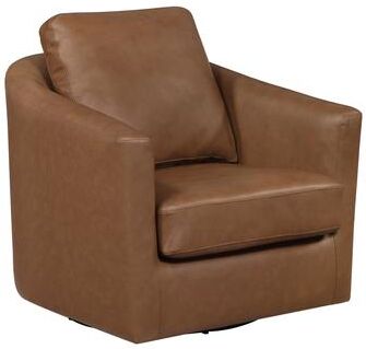 Fremont & Park "Hemi 33"" Top Grain Leather Swivel Chair with 360-degree Metal Base"