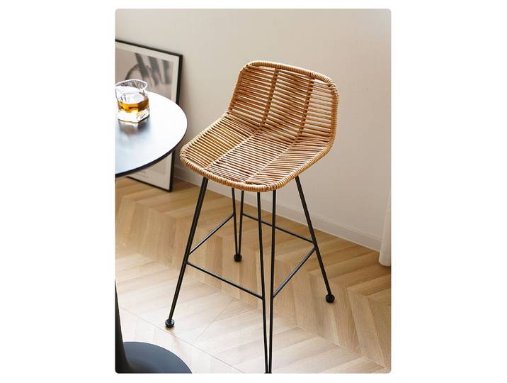 MOMO-Chaise Haute Scandinave en Rotin, Tabouret de Bar Extérieur, Chaise de Réception, Chaise de délégations de Loisirs