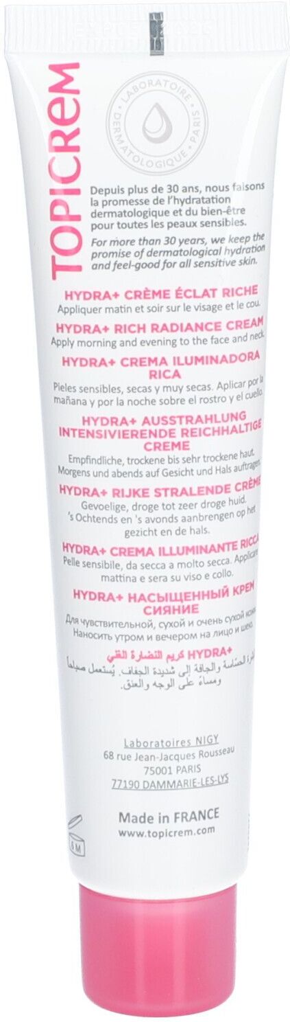 Topicrem Hydra+ Stralende Hydraterende Rijke Creme 40 ml