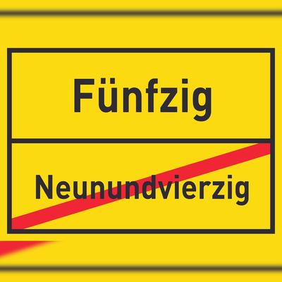 HB-Druck Fünfzig Neunundvierzig Schild Ortsschild A0 (841x1189mm)