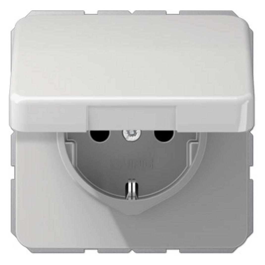JUNG Schalterprogramm Schutzkontakt Steckdose 16A 250V Klappdeckel bruchsicher (CD1520BFKLLG)
