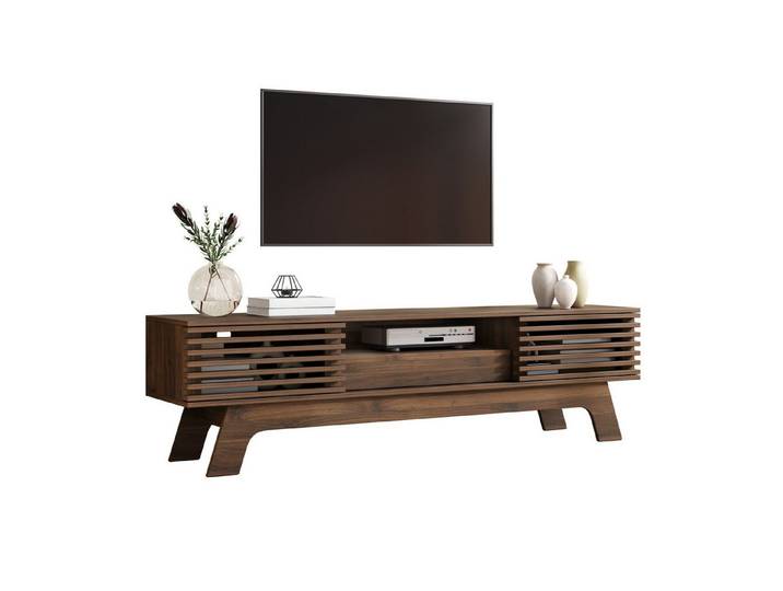 Fine Life Pro TV-Schrank TV-Lowboard MDF Lamellen 1 Lowboard, MDF, Wohnzimmer